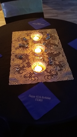 FEMI'S TABLE WITH TEALIGTH HOLDERS